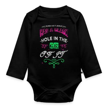 cool funny earth birthday birthday present - Organic Longsleeve Baby Bodysuit - black - Front