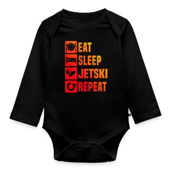 Men's Jetskiing Jet Ski Water Sports Jet Ski - Organic Longsleeve Baby Bodysuit - black - Front