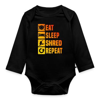 Snowboarder Snowboarding Snowboard Winter Sports - Organic Longsleeve Baby Bodysuit - black - Front