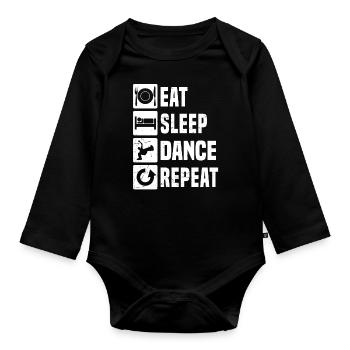 Hiphop Hip Hop Bboy Bgirl Breakdance Femmes Hommes - Body Bébé bio manches longues - noir - Devant