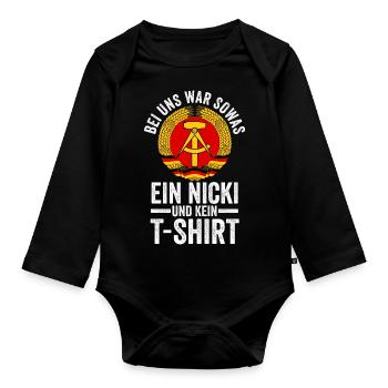 Ostdeutschland Ossi Deutschland DDR - Baby Bio-Langarm-Body - Schwarz - Vorne