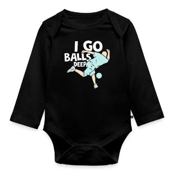 I Go Balls Deep Bowler BowlingJoueur d’équipe - Body Bébé bio manches longues - noir - Devant