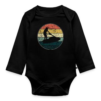 Jet Ski - Organic Longsleeve Baby Bodysuit - black - Front