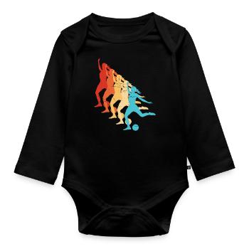 Soccer Fussball Fussballspielen Herren Fussballspi - Baby Bio-Langarm-Body - Schwarz - Vorne