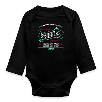 writing school sayings cycling birthday present - Organic Longsleeve Baby Bodysuit - black - Front