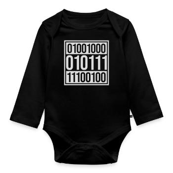 Binary Code Program Language - Organic Longsleeve Baby Bodysuit - black - Front