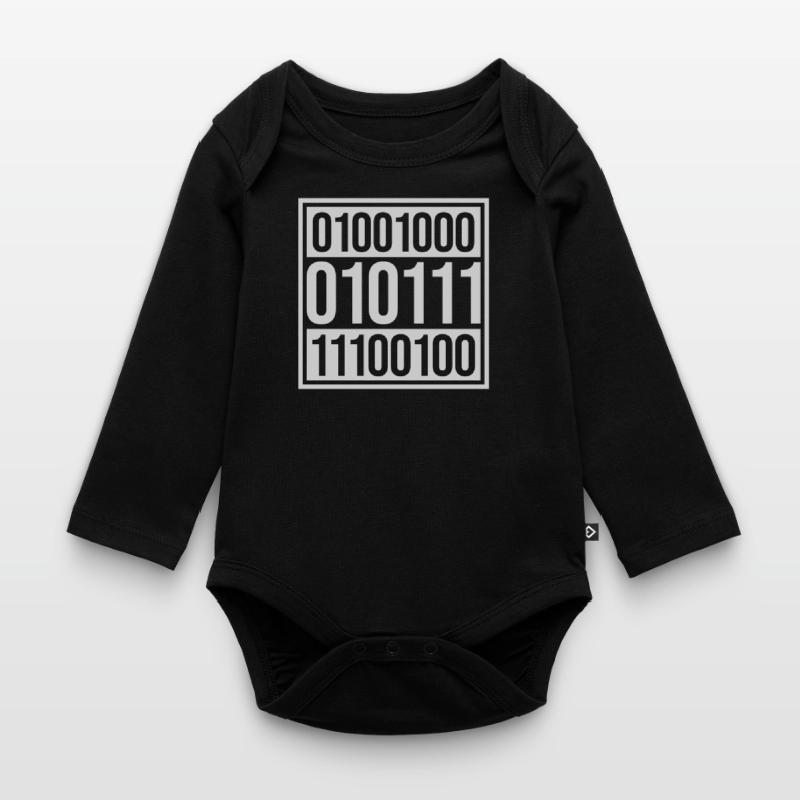 Binary Code Program Language Organic Longsleeve Baby Bodysuit