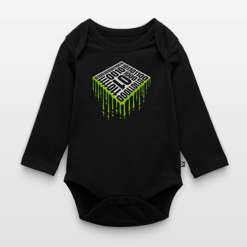 Binary Code Program Language Organic Longsleeve Baby Bodysuit