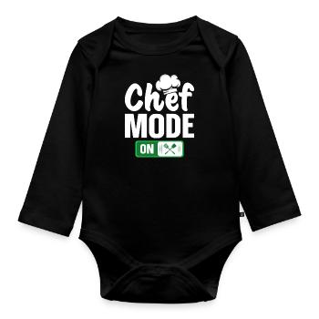 Chef-Modus aktiviert - Baby Bio-Langarm-Body - Schwarz - Vorne
