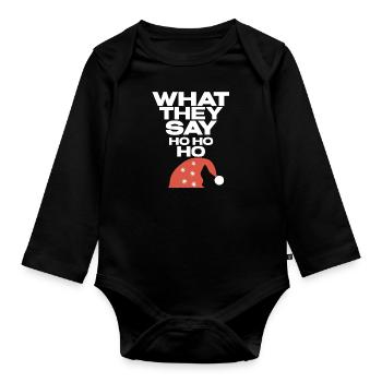 Ho Ho Ho - Organic Longsleeve Baby Bodysuit - black - Front