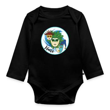 Venice, Italy - Organic Longsleeve Baby Bodysuit - black - Front