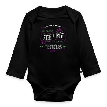 aircraft mechanic tools gift idea baseball clothing - Organic Longsleeve Baby Bodysuit - black - Front
