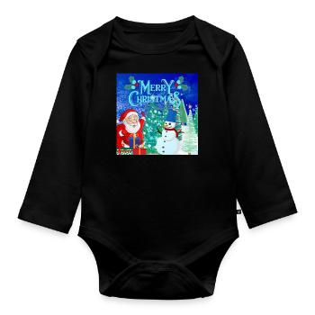 Happy holidays. Happy new year - Organic Longsleeve Baby Bodysuit - black - Front