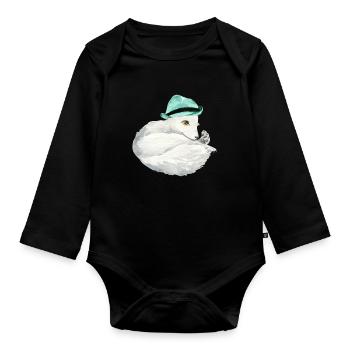 Niedlicher Polarfuchs - Baby Bio-Langarm-Body - Schwarz - Vorne