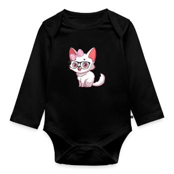 Niedlicher Polarfuchs - Baby Bio-Langarm-Body - Schwarz - Vorne