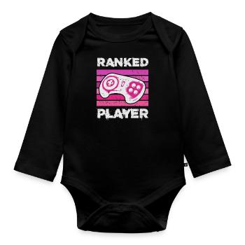 Ranked Player - Body Bébé bio manches longues - noir - Devant