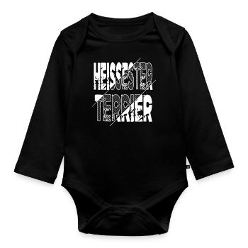 geschenk doggie geburtstag humor tier pfote lieben - Baby Bio-Langarm-Body - Schwarz - Vorne
