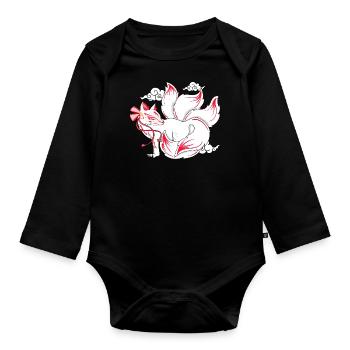 Kitsune - Baby Bio-Langarm-Body - Schwarz - Vorne