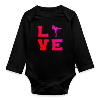 Muay Thai Thai Boxing Thai Boxer Thai Boxing Men - Organic Longsleeve Baby Bodysuit - black - Front