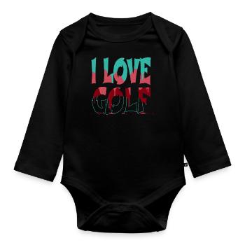 sayings golfgirls funnygolfquote putter - Baby Bio-Langarm-Body - Schwarz - Vorne