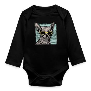 Ay Chihuahua - Organic Longsleeve Baby Bodysuit - black - Front
