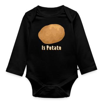 stephen colbert is potato - Organic Longsleeve Baby Bodysuit - black - Front