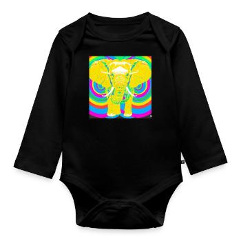 Elephant LGBTQ - Organic Longsleeve Baby Bodysuit - black - Front