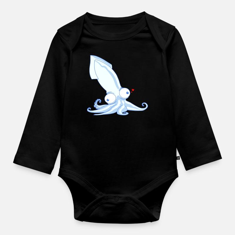 Pieuvre - Body Bébé bio manches longues - noir