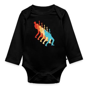 classical guitar Men's Electric Guitar Player - Organic Longsleeve Baby Bodysuit - black - Front