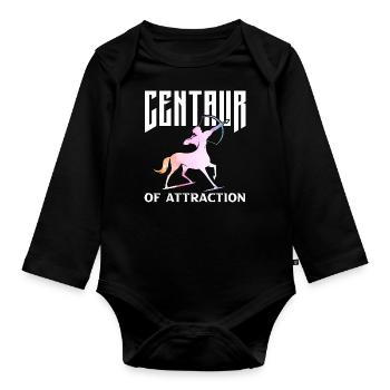 centaur of attraction Design for a mythology fan - Baby Bio-Langarm-Body - Schwarz - Vorne