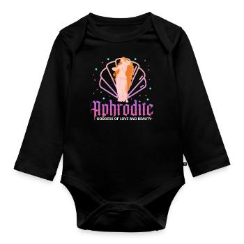 Aphrodite goddess of love and beauty Design - Baby Bio-Langarm-Body - Schwarz - Vorne