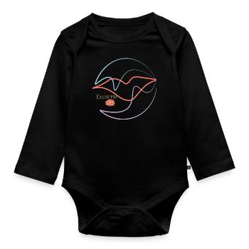 know me - Organic Longsleeve Baby Bodysuit - black - Front
