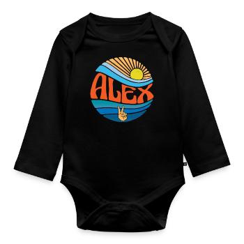 Alex Chemise Vintage Sunset Alex Groovy Tie Dye - Body Bébé bio manches longues - noir - Devant
