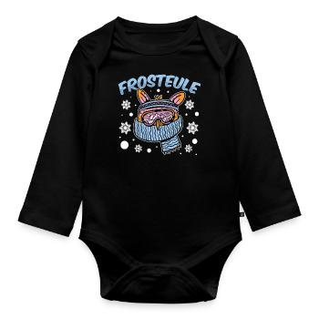 Freezing - FROST OWL - Organic Longsleeve Baby Bodysuit - black - Front