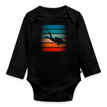 Scuba Diving I Work Well Under Pressure diver Gift - Organic Longsleeve Baby Bodysuit - black - Front