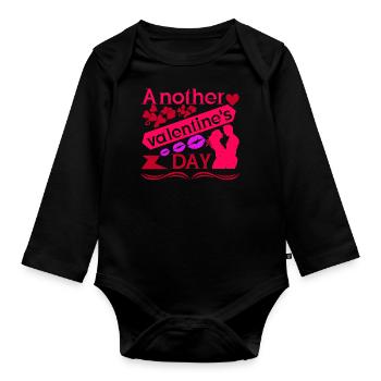 EIN WEITERER VALENTINSTAG - Baby Bio-Langarm-Body - Schwarz - Vorne