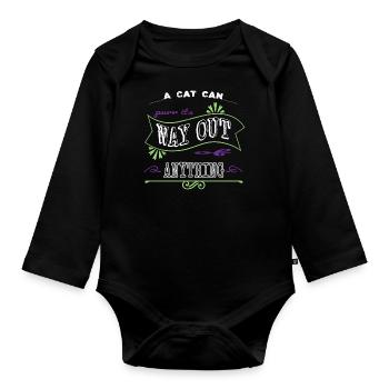 Rainbow Cat Statement House Cat Pet Avocados - Organic Longsleeve Baby Bodysuit - black - Front