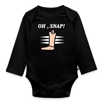 Oh, Snap! Funny Prosthesis Prosthetic Designs - Organic Longsleeve Baby Bodysuit - black - Front