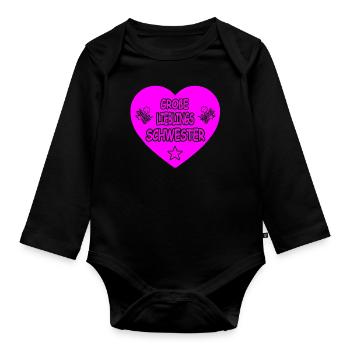 Schwester - Baby Bio-Langarm-Body - Schwarz - Vorne