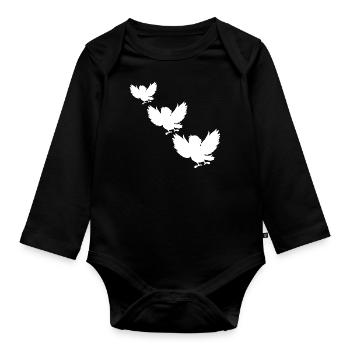 Safari Zoo Animals Wildlife - Organic Longsleeve Baby Bodysuit - black - Front