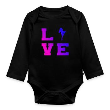 Boxe thaïlandaise Boxe thaïlandaise Muay Thai boxe thaïlandaise boxeur thaïlandais - Body Bébé bio manches longues - noir - Devant