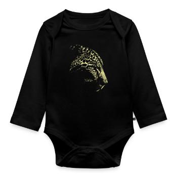 Schneeleopard - Baby Bio-Langarm-Body - Schwarz - Vorne
