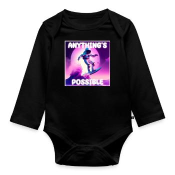 ANYTHING'S POSSIBLE - Organic Longsleeve Baby Bodysuit - black - Front