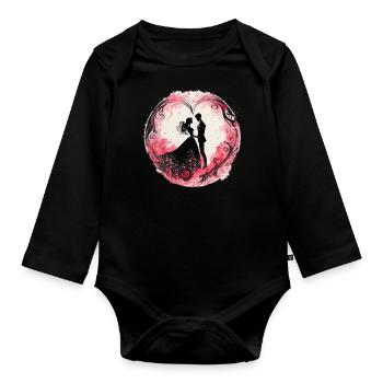 Love is all around - Baby Bio-Langarm-Body - Schwarz - Vorne