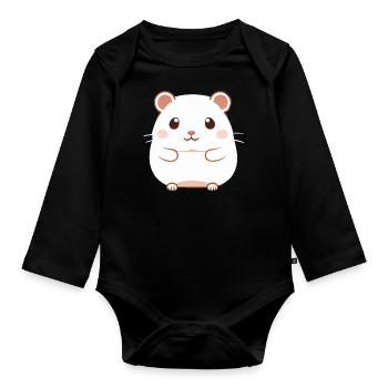Mignon Cartoon Hamster Love Pet 10 - Body Bébé bio manches longues - noir - Devant
