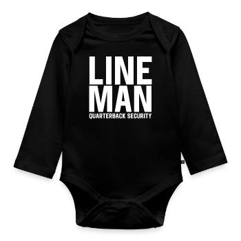 Lineman Quarterback Sicherheit - Baby Bio-Langarm-Body - Schwarz - Vorne
