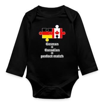 Casse-tête germano-canadien - Body Bébé bio manches longues - noir - Devant