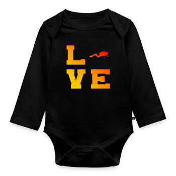 Scuba Diver Scuba Tauchen Free Dive Diving - Baby Bio-Langarm-Body - Schwarz - Vorne