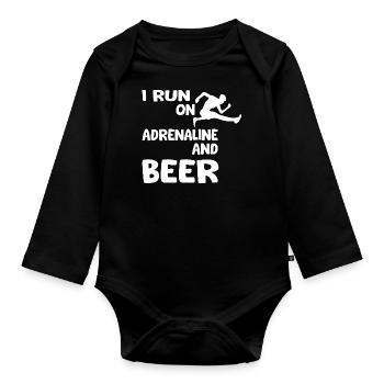 Marathon Triathlon Running Jogging Biking Cycling - Organic Longsleeve Baby Bodysuit - black - Front