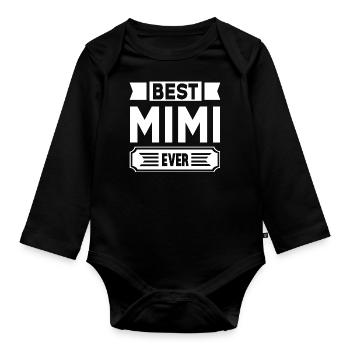 Best Mimi Ever - Organic Longsleeve Baby Bodysuit - black - Front